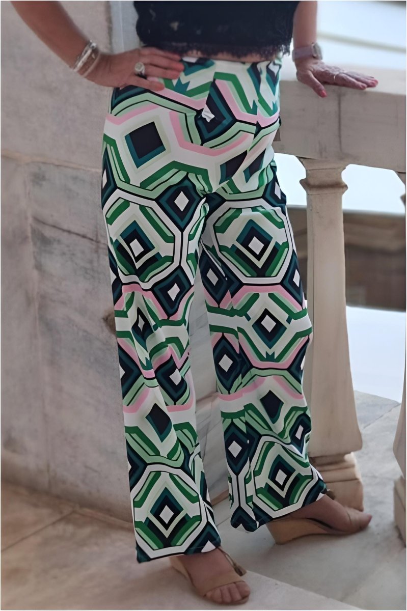 Pantalón mujer geométrico palazzo - Imagen 5