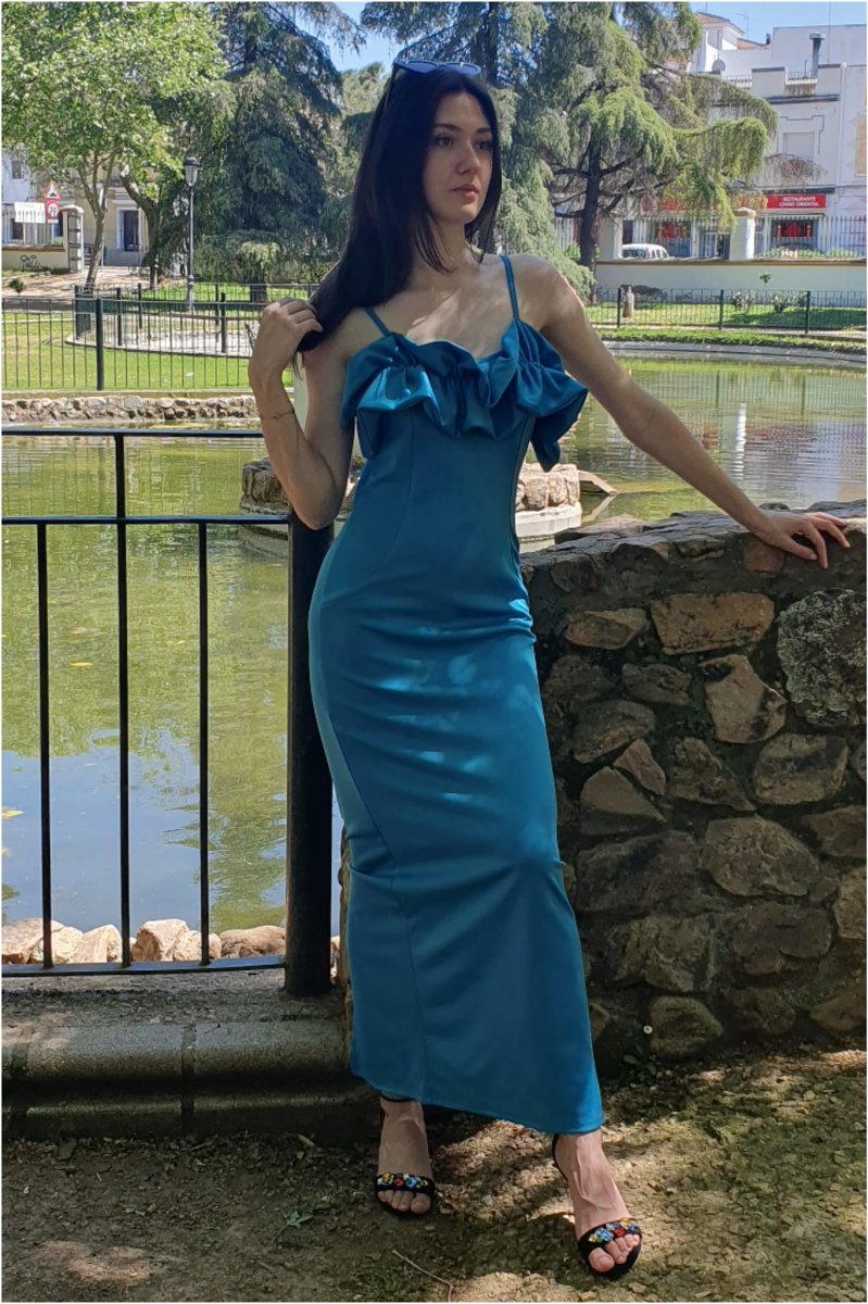 Vestido mujer volante de gala - Imagen 5