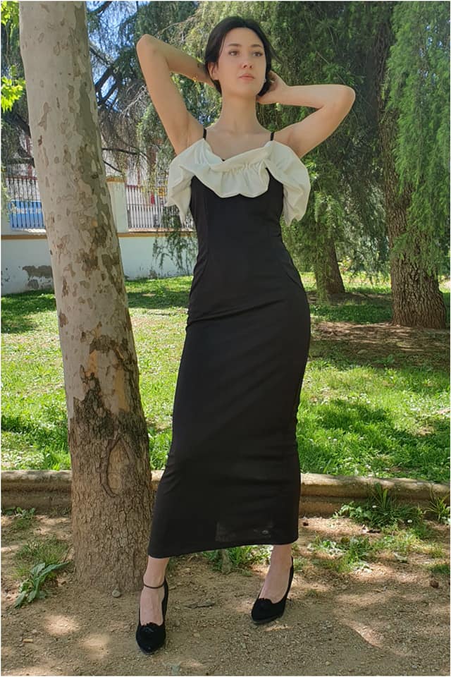 Vestido mujer volante de gala - Imagen 4