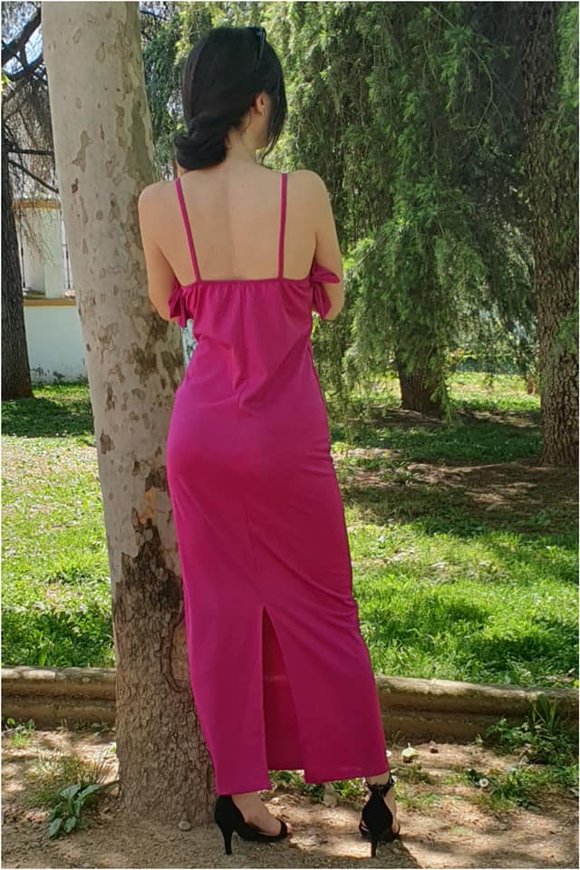 Vestido mujer volante de gala - Imagen 3