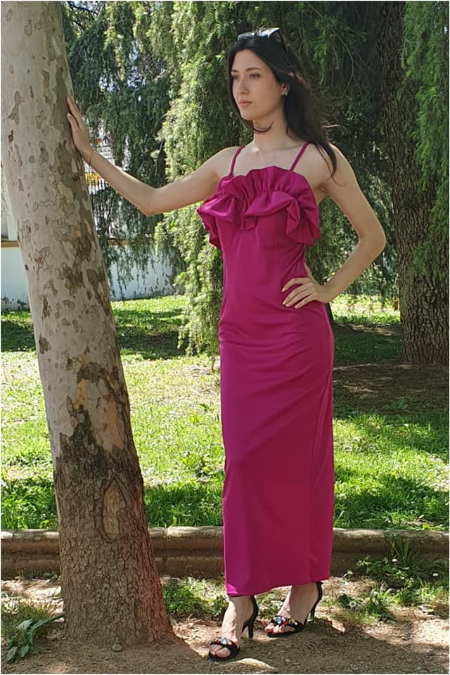 Vestido mujer volante de gala - Imagen 2