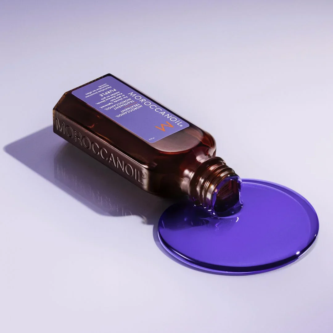 Moroccanoil Treatment Purple – 50 ml Tratamiento matizador con aceite de argán para rubios más fríos, brillo y reparación - Imagen 3