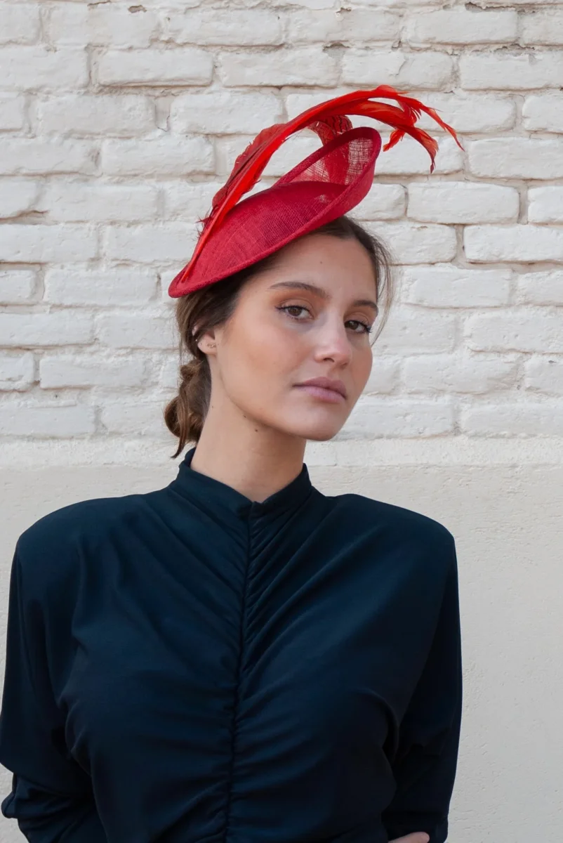 Tocado Isolde rojo - Imagen 4