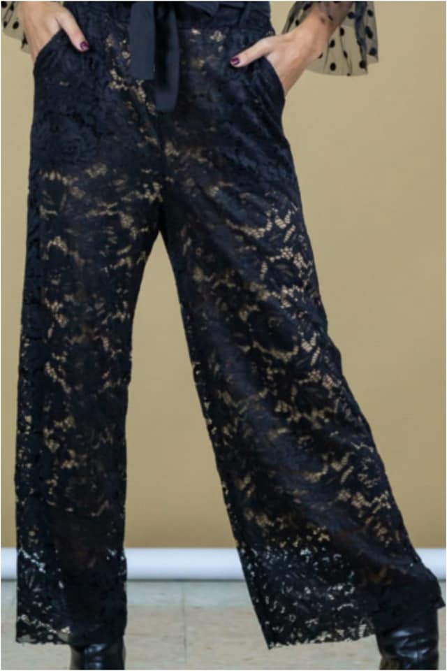 Pantalón mujer encaje negro - Imagen 2