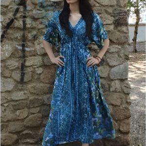 Vestido mujer largo estampado flores