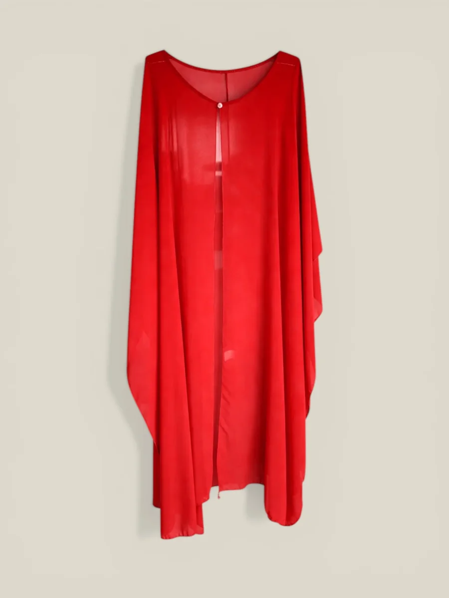 Capa de crepe larga roja - Imagen 6
