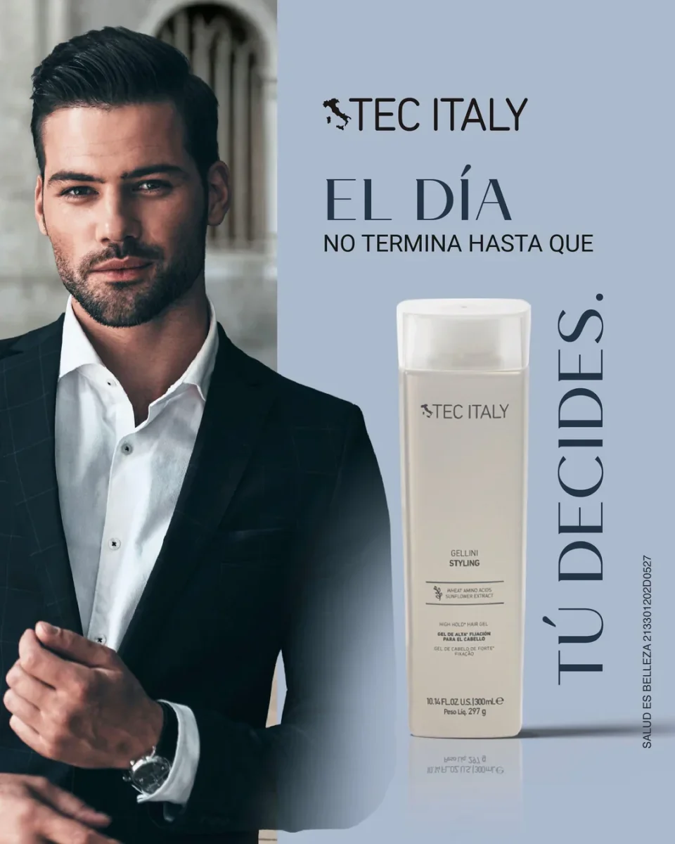TEC ITALY Gel Gellini Fijación Alta Efecto Húmedo 300 ml - Imagen 4