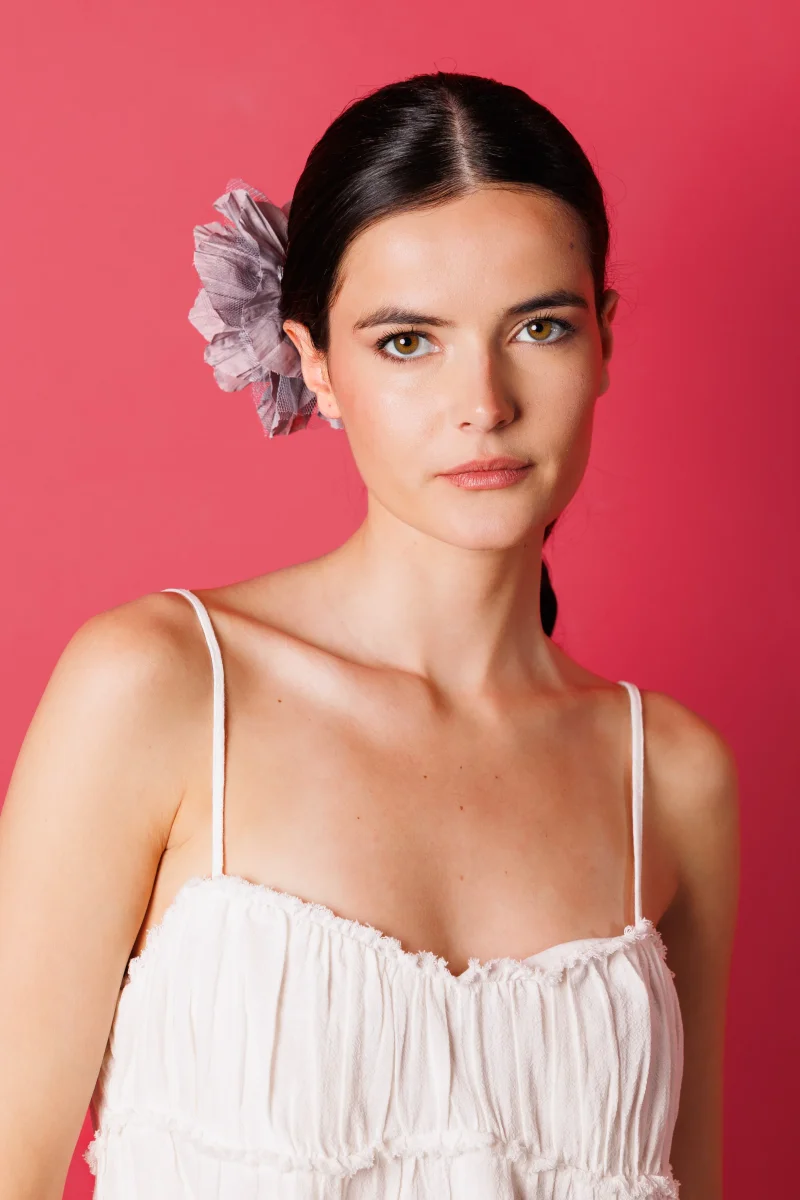 Flor tul gris - Imagen 4