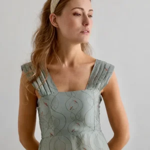 Diadema Roca de sinamay beige con redecilla