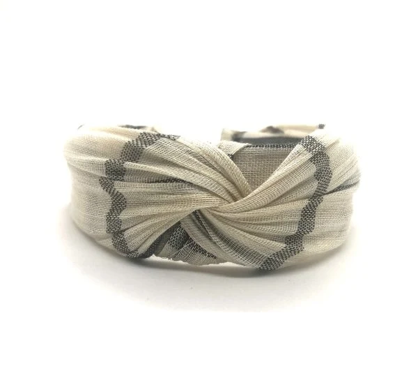 Diadema Baronesa beige y negra - Imagen 3
