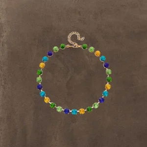 Collar Nuit azul, mostaza y verde