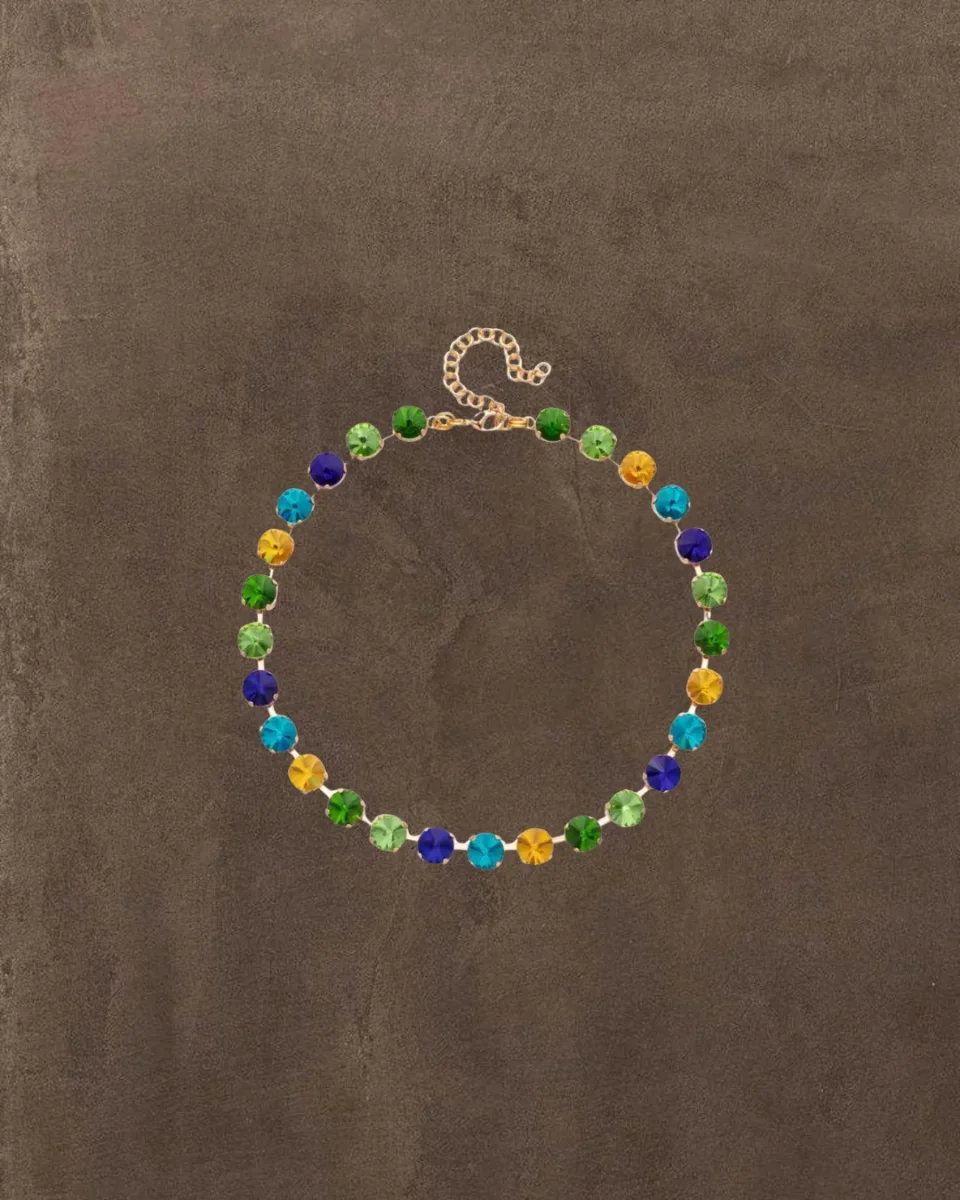 Collar Nuit azul, mostaza y verde - Imagen 2