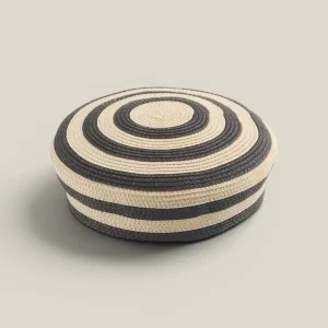 Casquete Celine de rayas beige y negro