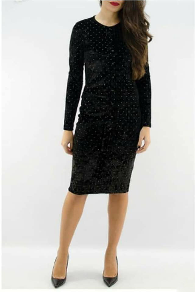 Vestido mujer terciopelo tachuelas - Imagen 2