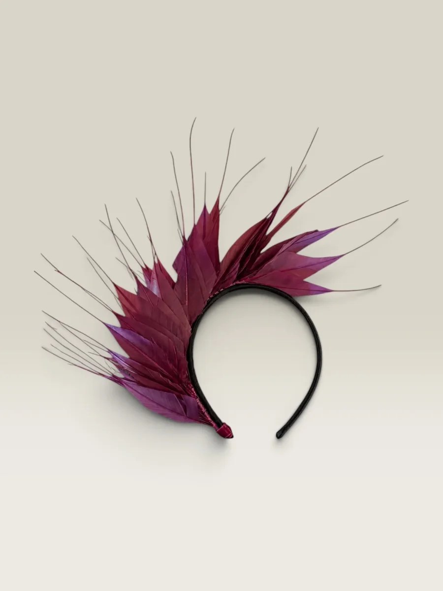 Diadema Avestruz mini vino - Imagen 2