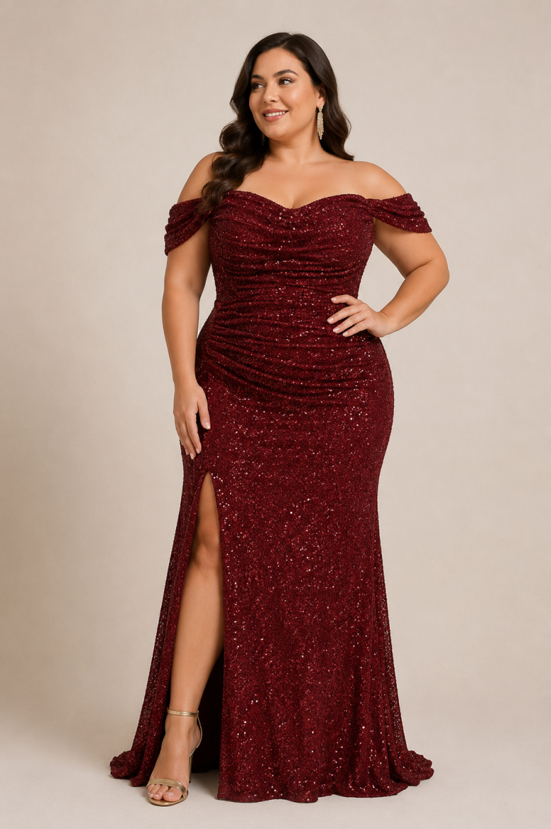 Vestido Sirena Lentejuelas Curvy - Imagen 4