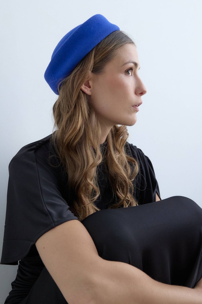 Tocado Casquete Jackie azul klein mini - Imagen 7