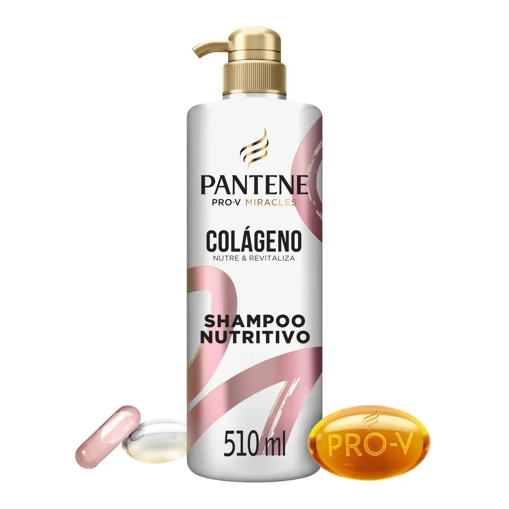 Pantene Miracles Colágeno Nutre y Revitaliza Shampoo Nutritivo – 510 ml - Imagen 2
