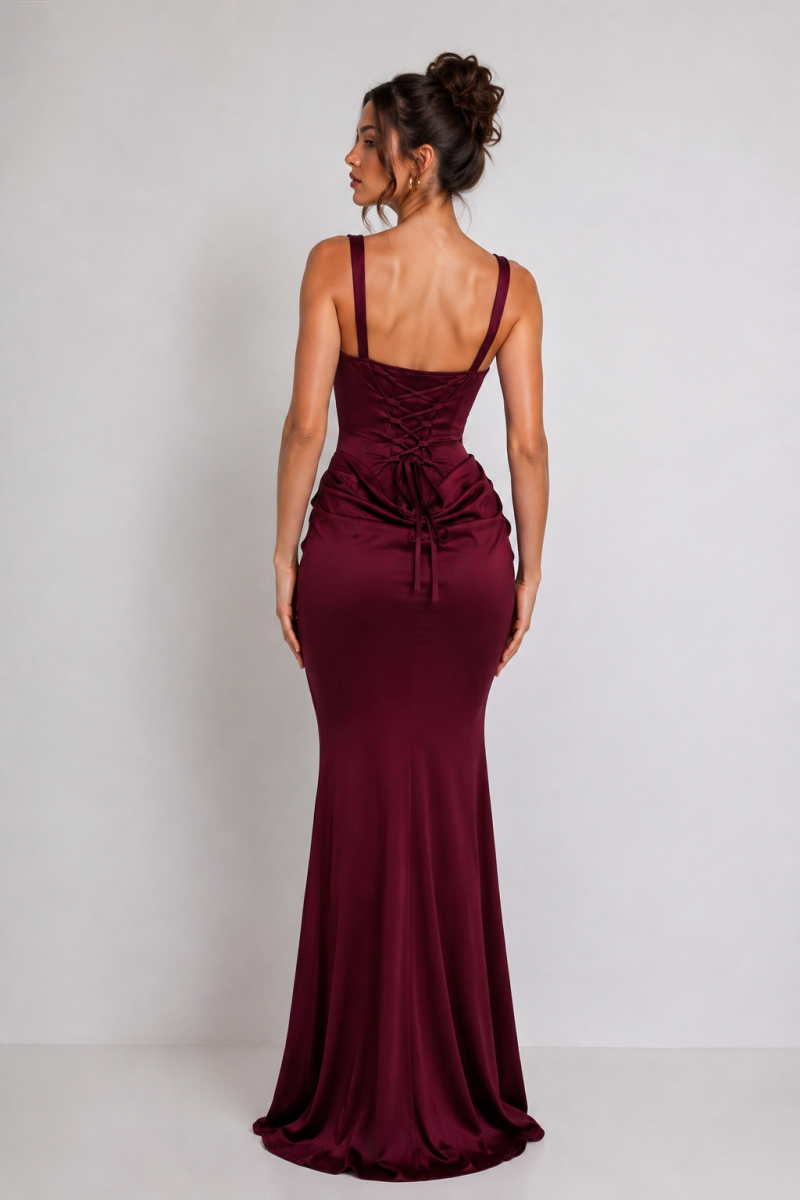 Vestido Falda Seda Cintura Cascada - Imagen 3