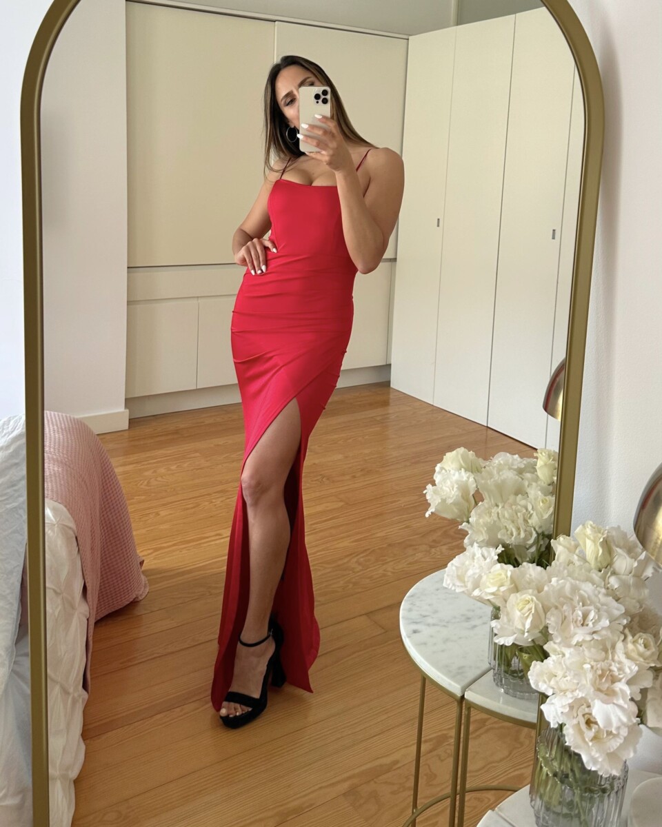 Vestido Seda Elástico Drapeado Espalda Novia - Imagen 8
