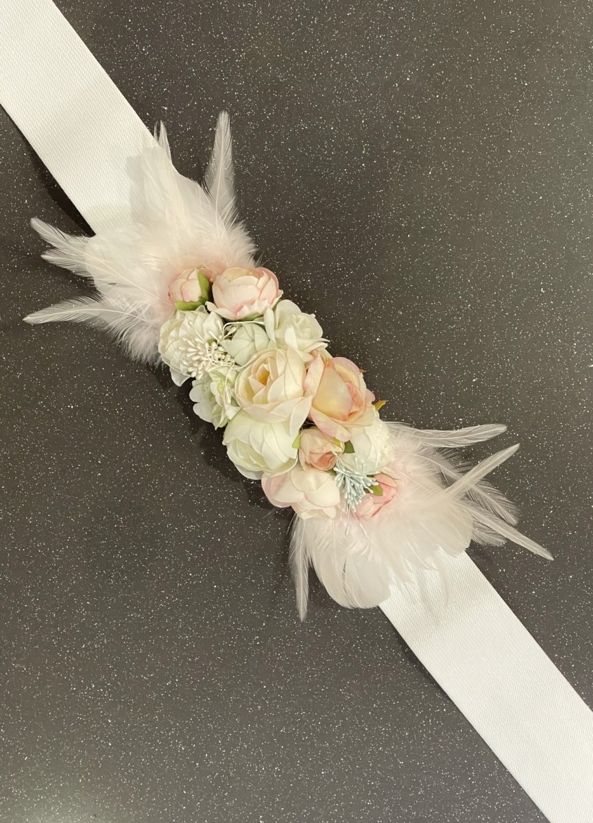 Cinturón Floral Plumas Blanco - Imagen 4