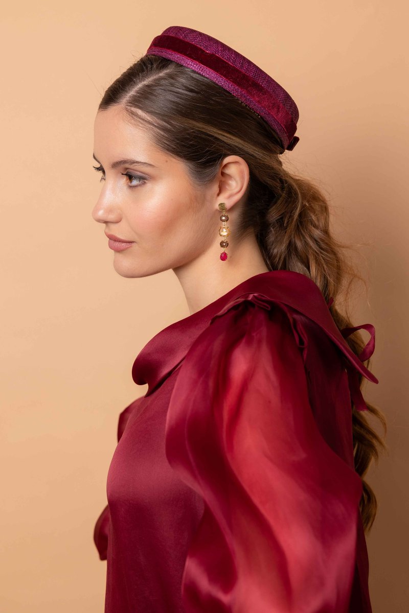 Tocado Cinzia vino - Imagen 5