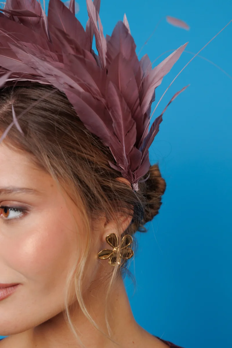 Diadema Avestruz nude oscuro - Imagen 8