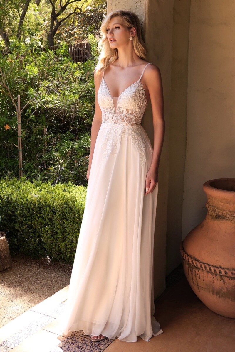 Vestido Novia Transparencias Flores Tirantes - Imagen 5