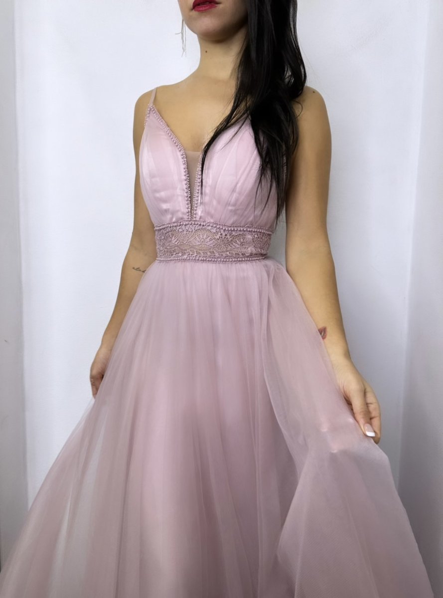 Vestido Tul Encaje Cintura - Imagen 3