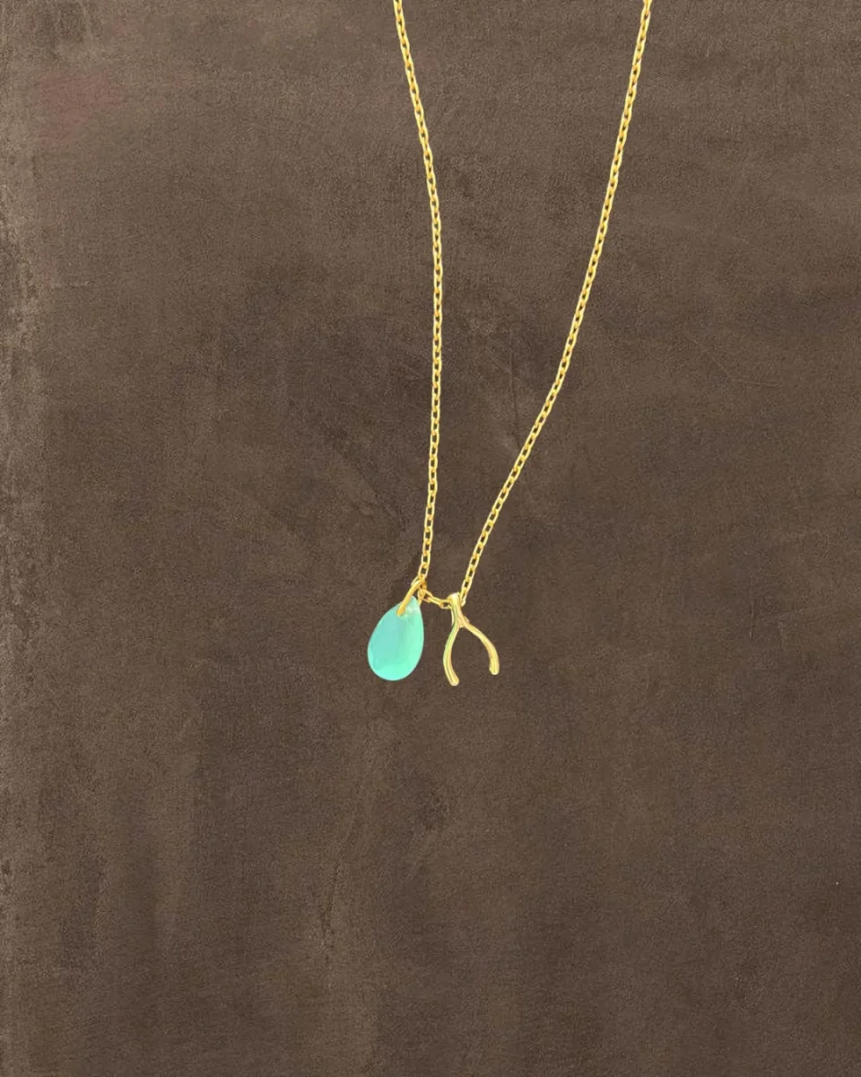 Colgante Wish Bone azul