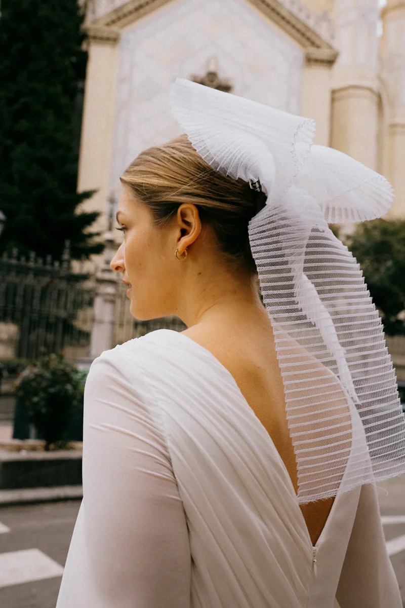 Lazo Ribbon plisado blanco - Imagen 4