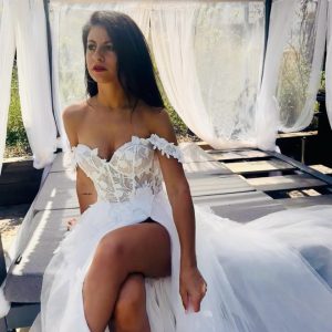 Vestido Hojitas Novia
