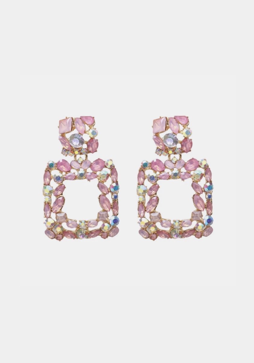 Pendientes Square Joya Rosa - Imagen 4