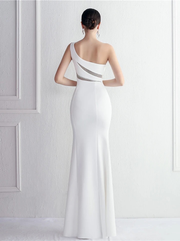 Vestido Novia Sirena Transparencia Asimétrico - Imagen 3