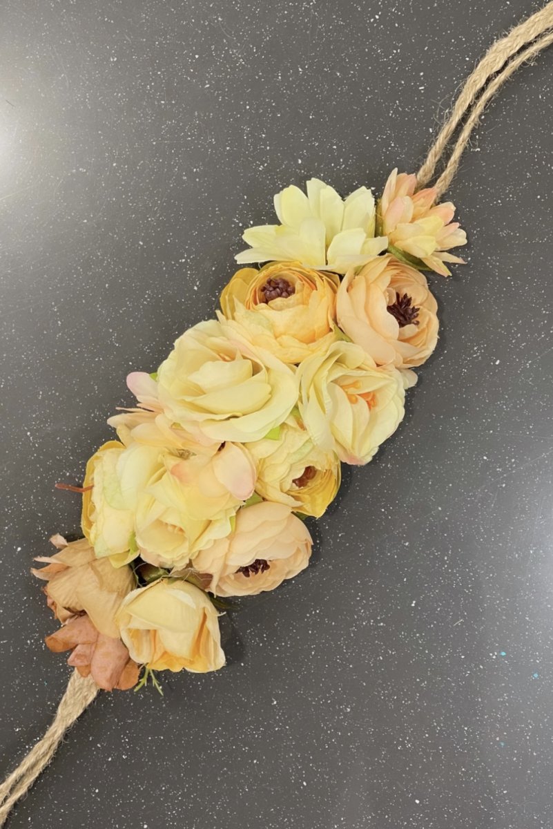 Cinturón Floral Cuerda Amarillo y Rosa - Imagen 4