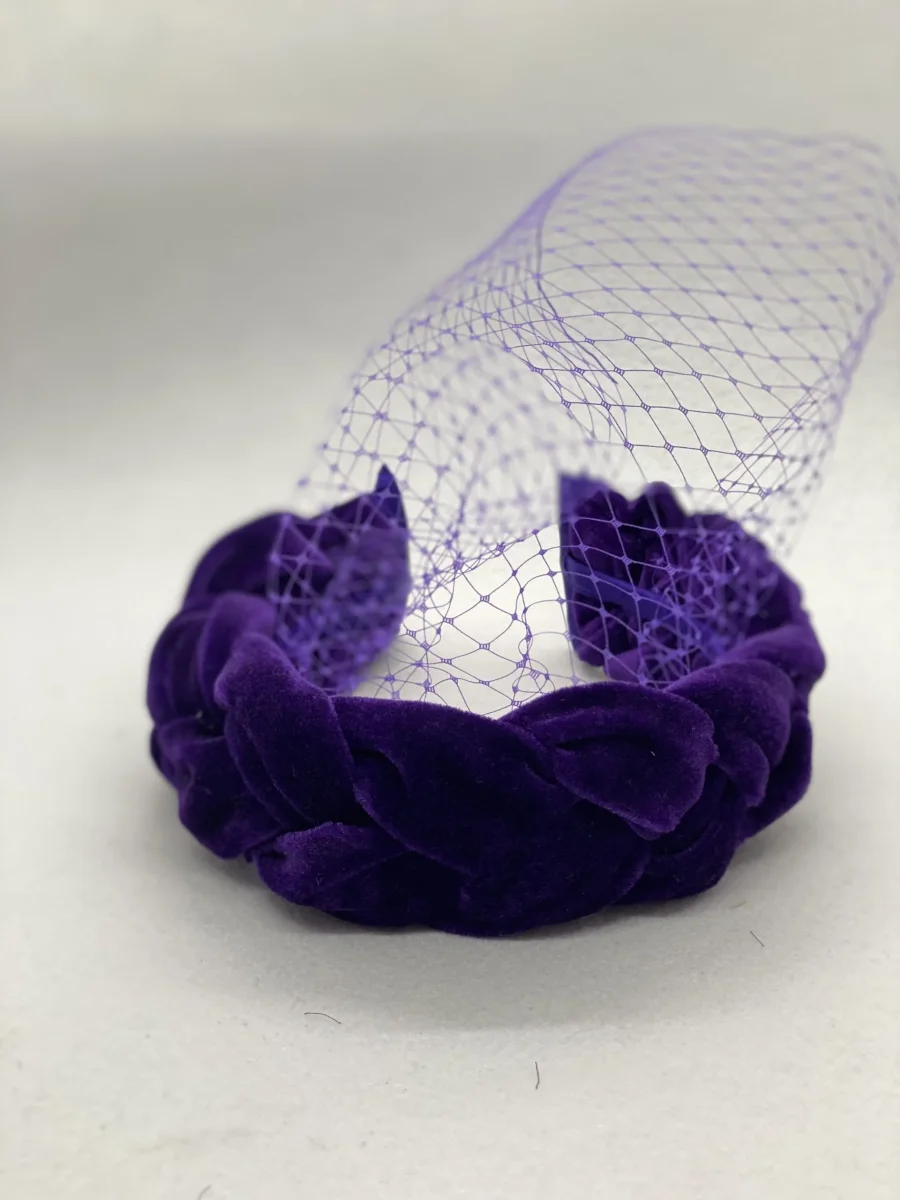 Diadema Infanta terciopelo morada - Imagen 5