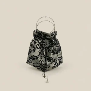 Bolso Saco gris brocado