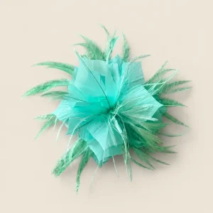 Flor plumas aguamarina