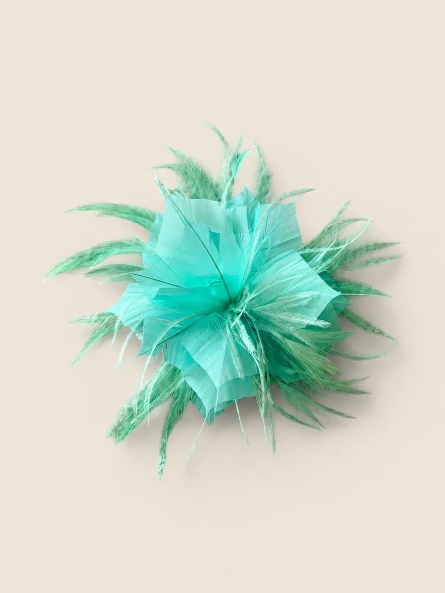 Flor plumas aguamarina - Imagen 2