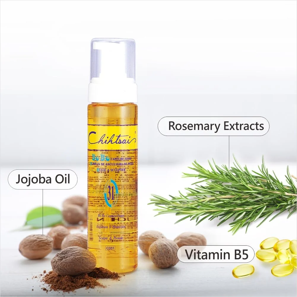 Chihtsai #31 Espuma BoBo – 120 ml (8.5 oz) Espuma profesional para volumen, definición y fijación suave - Imagen 3