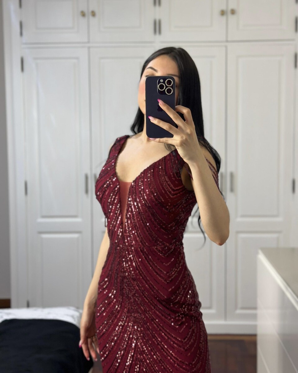 Vestido Cristales Hombro - Imagen 9