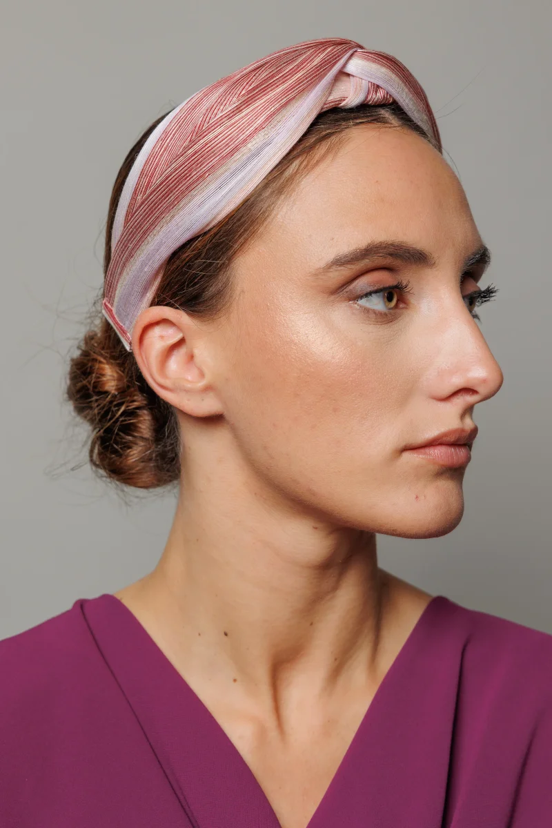 Diadema Baronesa beige, vino, nude - Imagen 4