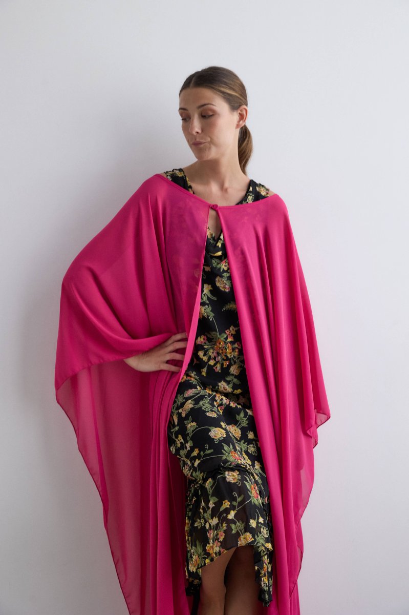 Capa de crepe larga rosa - Imagen 5
