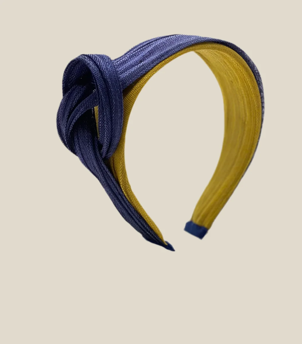 Diadema Marquesa azul y mostaza - Imagen 2