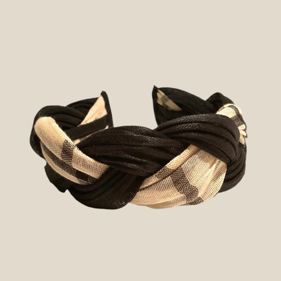 Diadema Infanta beige y negra - Imagen 2