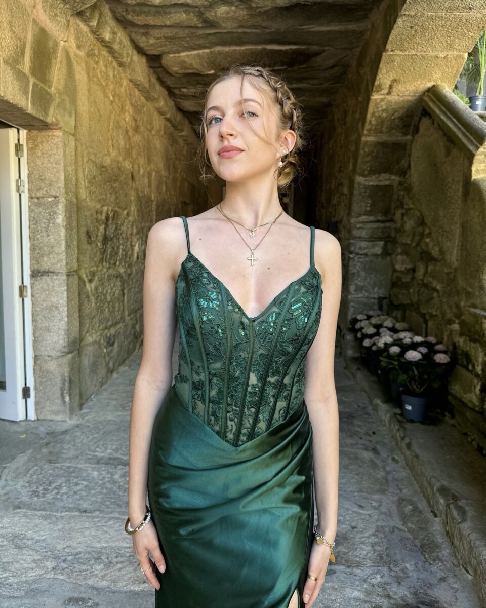 Vestido Seda Corpiño Varillas - Imagen 8