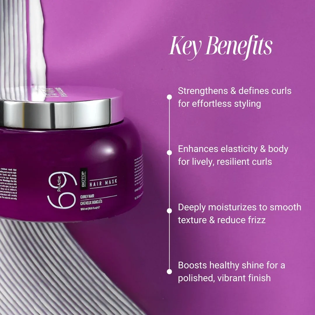 BIOTOP 69 Hair Mask Curly Hair 550 ml – Hidratación y Definición Intensiva - Imagen 4