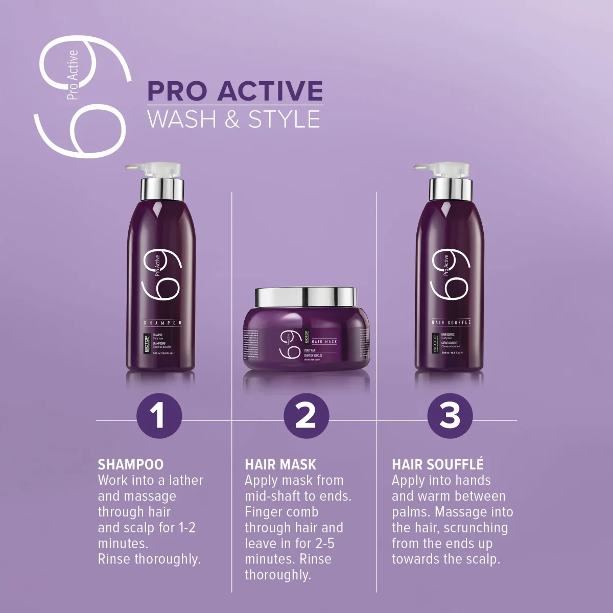 Biotop Pro Active 69 Shampoo 500 ml – Curly Hair - Imagen 6