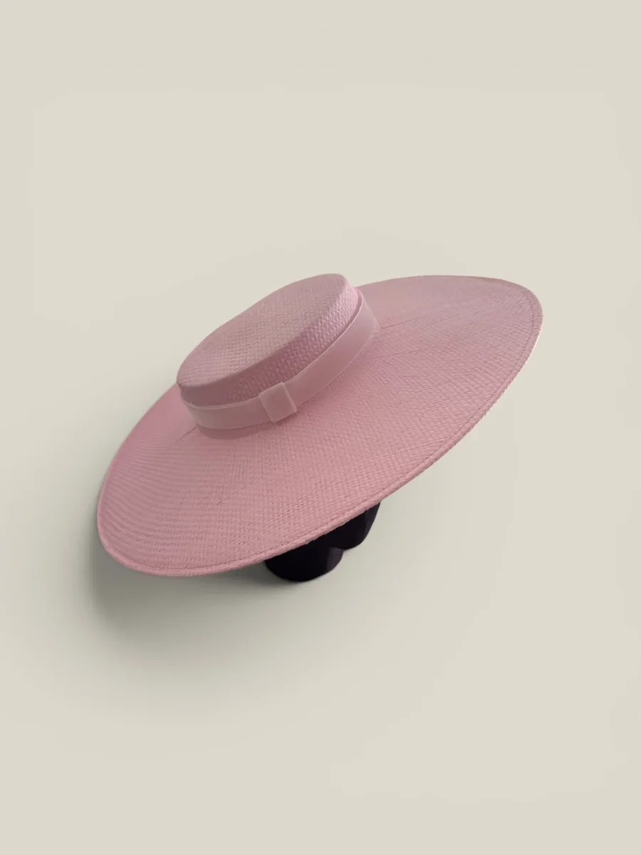 Canotier Amazona rosa con cita de terciopelo - Imagen 4