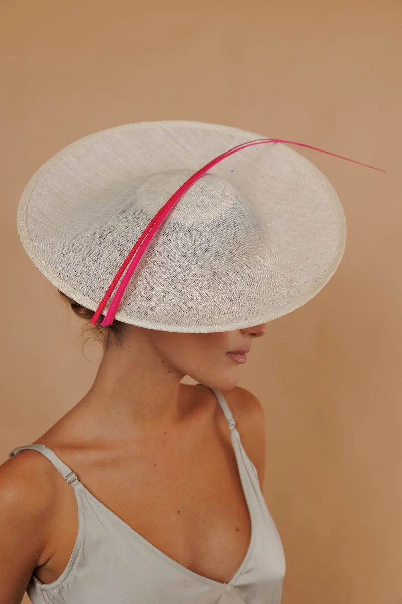 Tocado Renata beige y rosa - Imagen 3